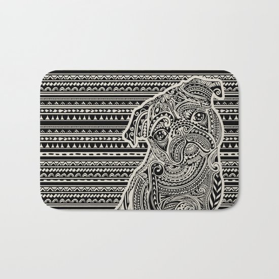 Polynesian Pug Bath Mat