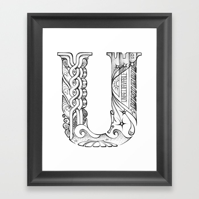  U  letter  Framed Art Print by noramanapova Society6