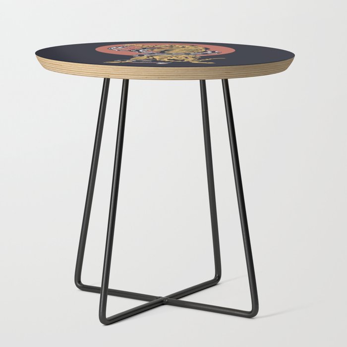 Classic Tattoo Snake vs Tiger Side Table