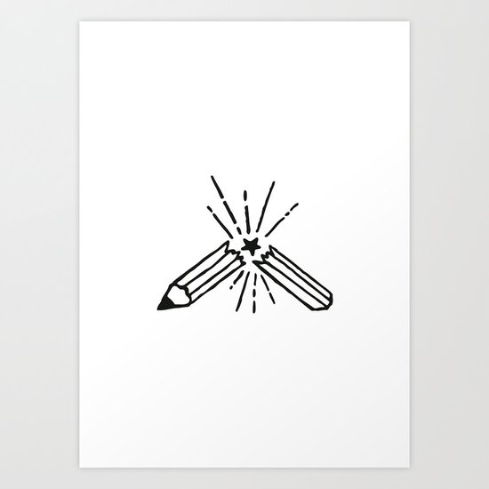 Broken Pen Art Print