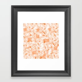 orange tropical leaves pattern Framed Art Print