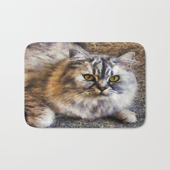 Brown Cat Bath Mat