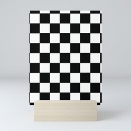 White and Black Checker Pattern  Mini Art Print