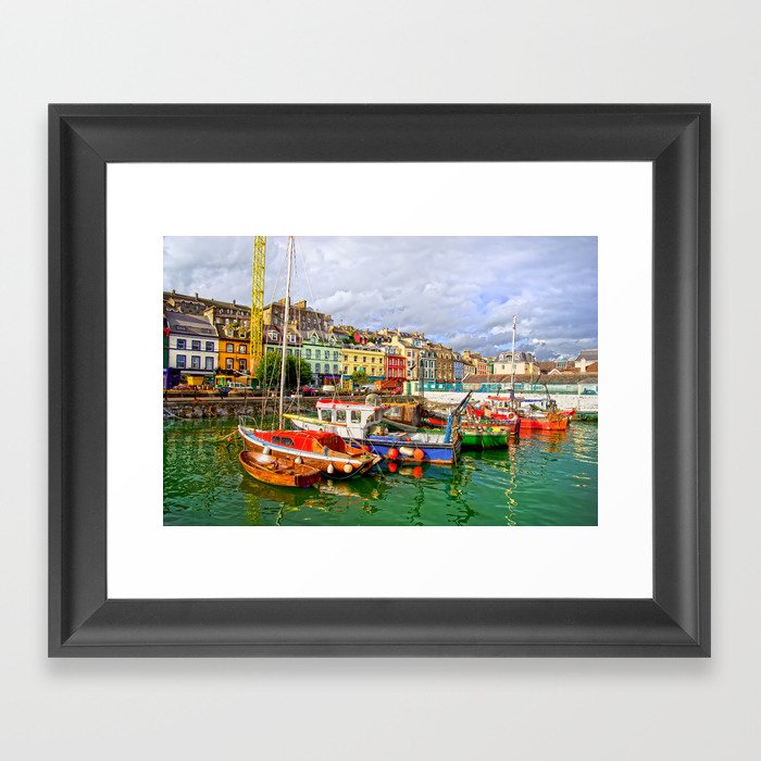 Cobh Town Harbour in Ireland Framed Art Print