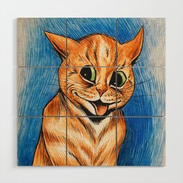  Smiling Cat by Louis Wain Wood Wall Art