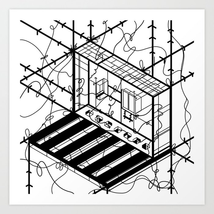 Abstract Sci Fi Circuit Design Minimalist Art Art Print By