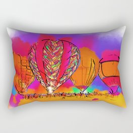 Hot Air Balloons In Subtle Abstract Rectangular Pillow