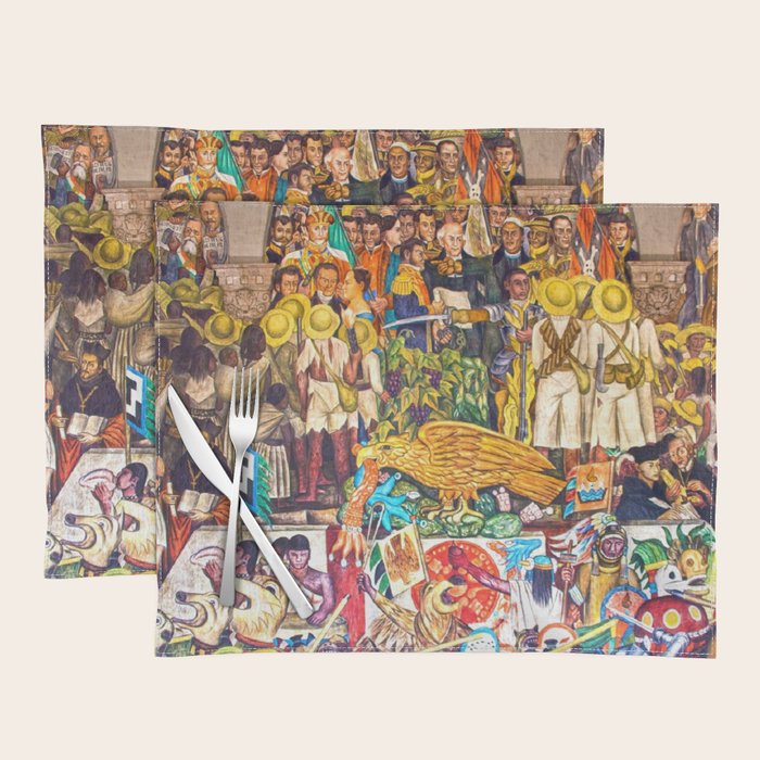 History of Mexico by Diego Rivera Placemat by Jeanpaul Ferro Society6