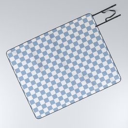Cerulean and White Checkerboard Pattern Color of the Year 2000 Picnic Blanket