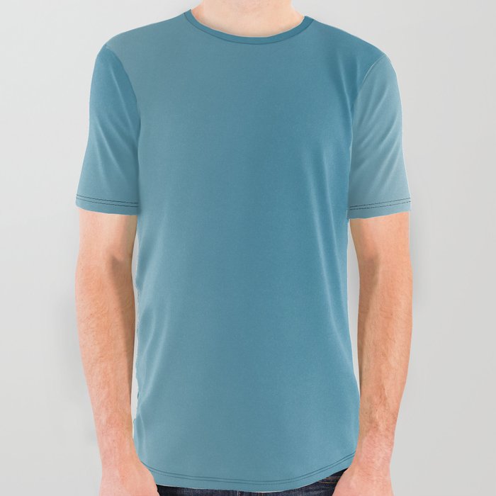 Modern Blue Gradient Ombre Abstract Pattern All Over Graphic Tee