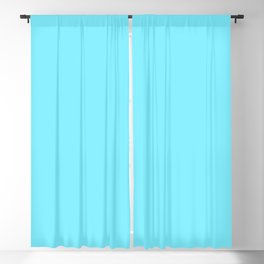Light Neon Sky Blue Solid Color Blackout Curtain