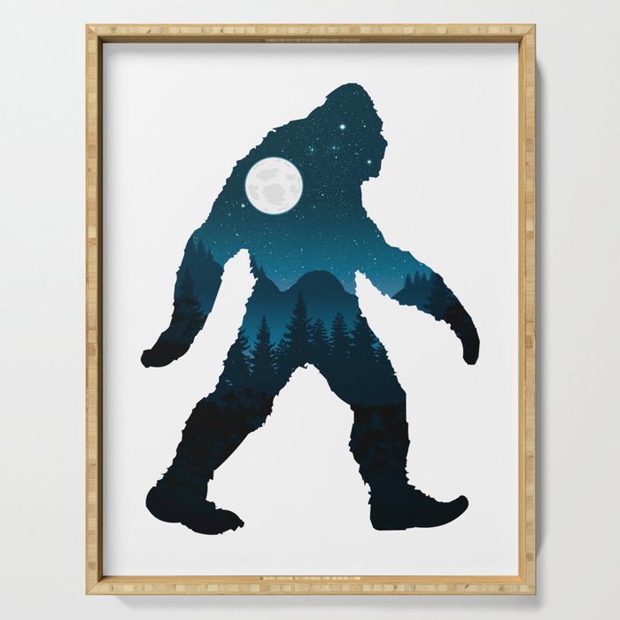Night Forest Bigfoot Serving Tray