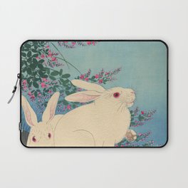 Shoson Ohara Two Rabbits Japanese Woodblock Art Laptop Sleeve