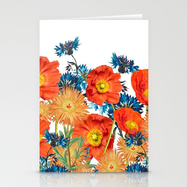 Poppies Corn Flower Marigold Wildflower  Stationery Cards