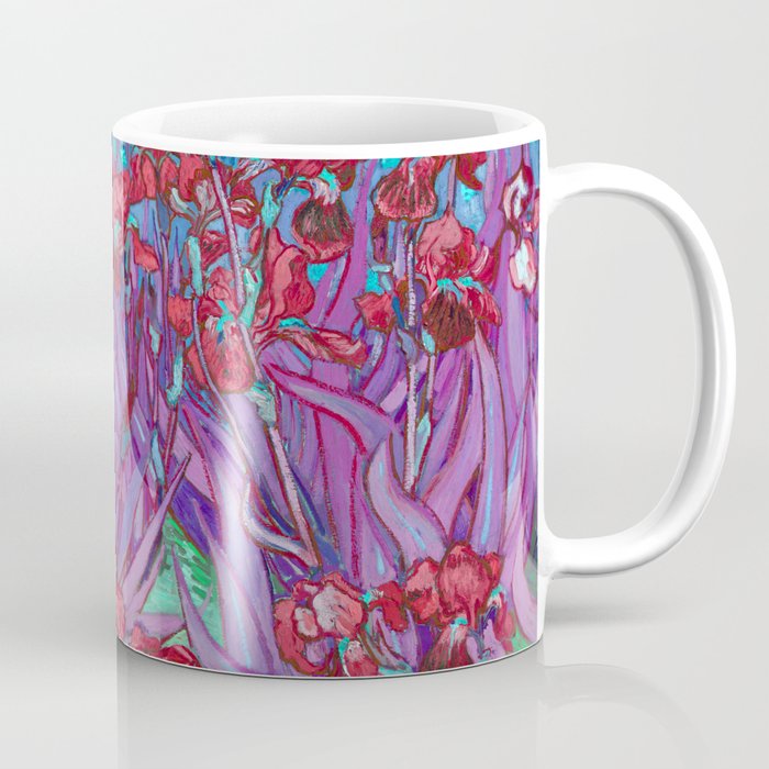 Vincent Van Gogh Irises Painting Cranberry Purple Palette Coffee Mug