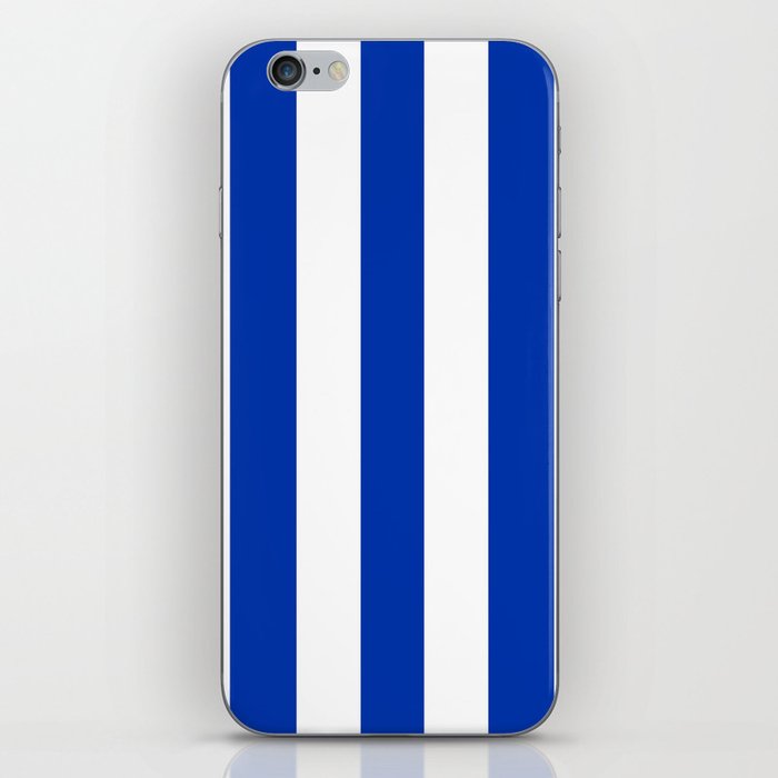 UA blue - solid color - white vertical lines pattern iPhone Skin