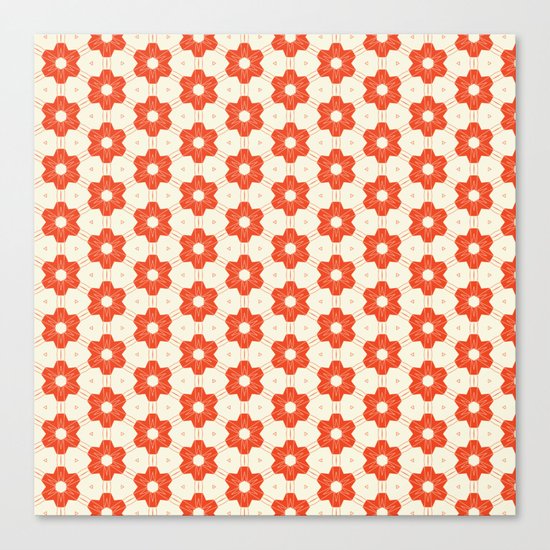 Retro Red Flower Canvas Print