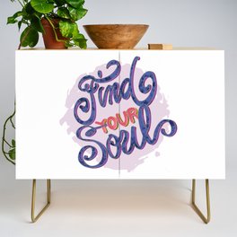 Find Your Soul Lettering Credenza