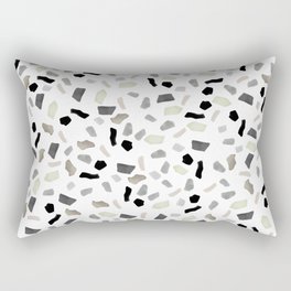 Terrazo Texture - Black and Neutral tones  Rectangular Pillow