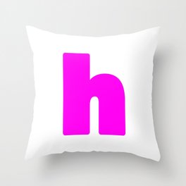 h (Magenta & White Letter) Throw Pillow