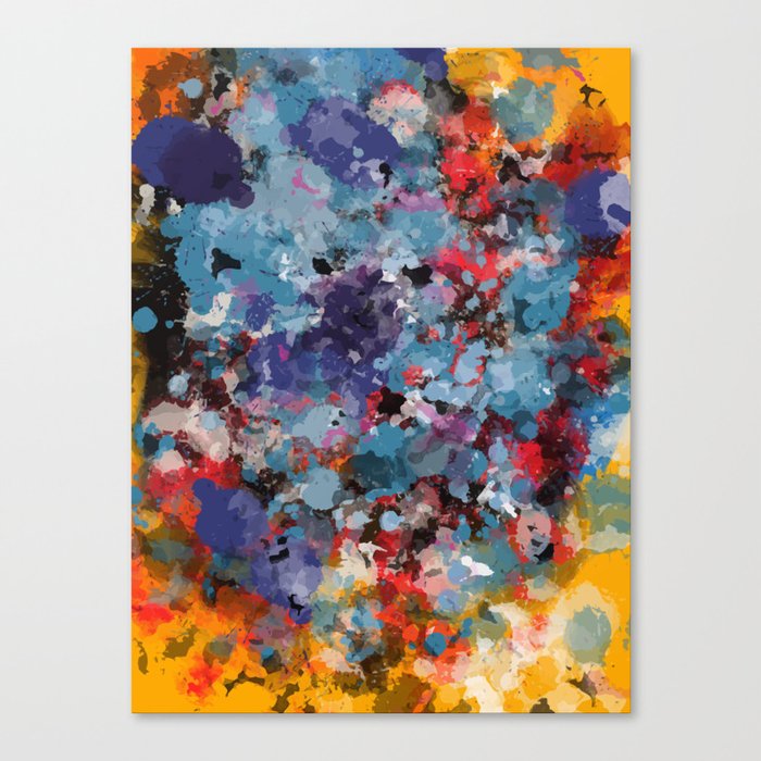 Abstract Art Dripping Composition In Yellow And Red Canvas Print By Emmanuelsignorino Society6