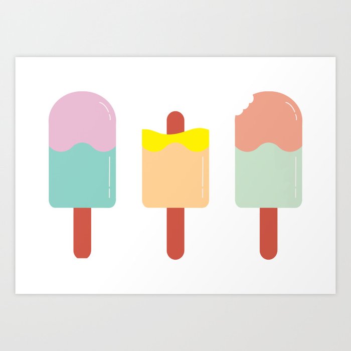 Sweet Vibrant Popsicle Summer Fun Art Print
