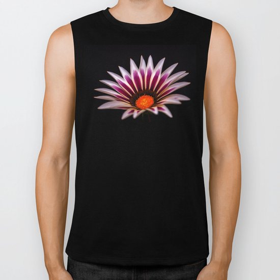 Big Kiss White Flame Flower Biker Tank