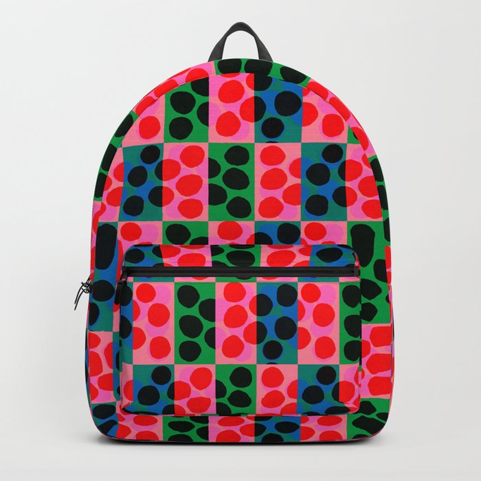 Modern Abstract Bubble Pattern Hot Pink Backpack