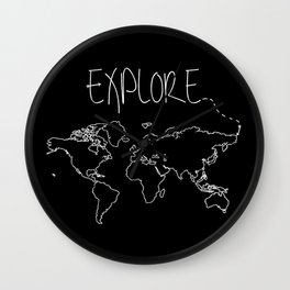Explore World Map Wall Clock | Wilderness, Simple, Adventure, Adventurer, Map, Europe, World, Miniamlist, Jetsetter, Traveler 