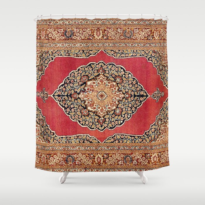 Tabriz  Antique West Persian Azerbaijan Carpet Print Shower Curtain
