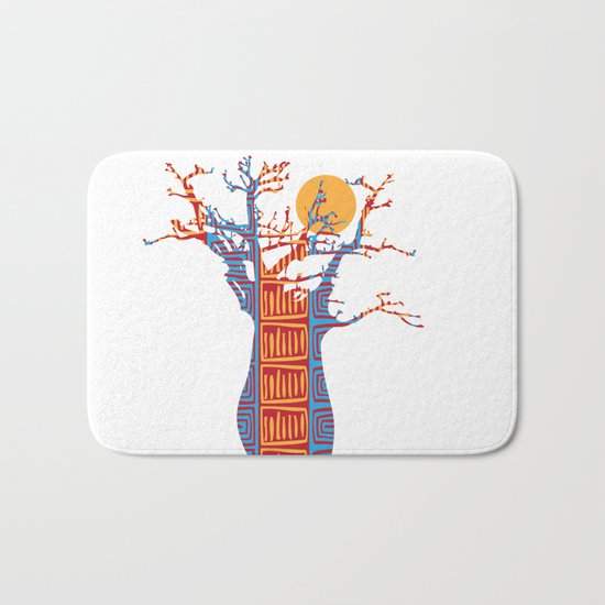 African Baobab tree of life at Sunset Bath Mat