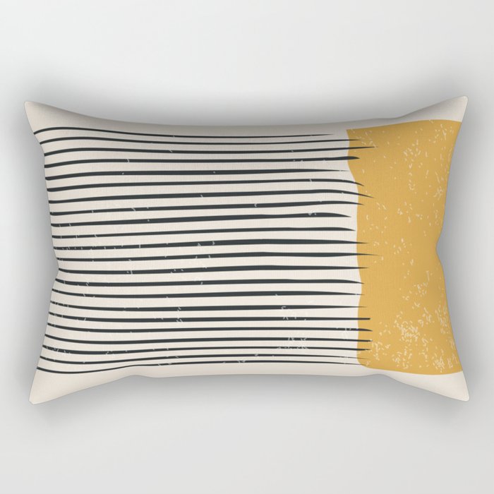 Mid Century Modern Minimalist Rothko Inspired Color Field With Lines Geometric Style Rectangular Pillow