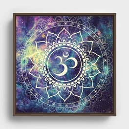 Om Mandala : Deep Pastels Galaxy Framed Canvas