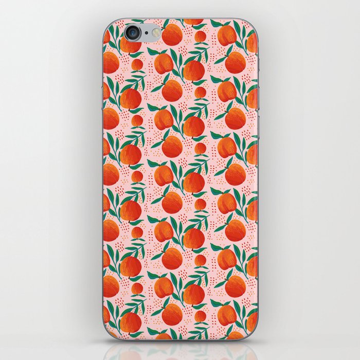 Fresh Peach Tropical Seamless Illustration iPhone Skin