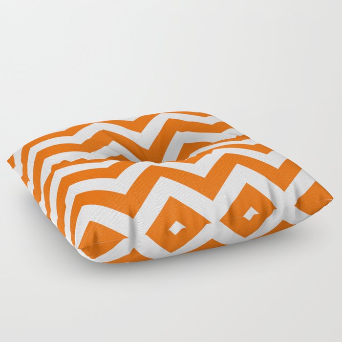 Maximum orange - orange color - Zigzag Chevron Pattern Floor Pillow