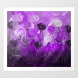Rose Garden in Shades of Purple Art Print