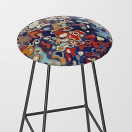 Blue, Red, Orange abstract Water Color Design Gift Pattern Bar Stool