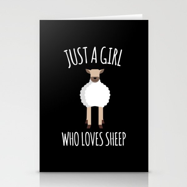 Just A Girl Who Loves Sheep Wool Stationery Cards