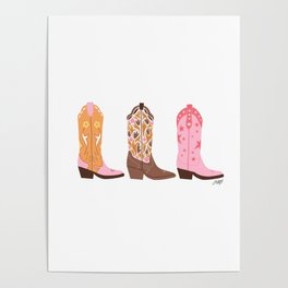 Pink Cowboy Boots  Poster