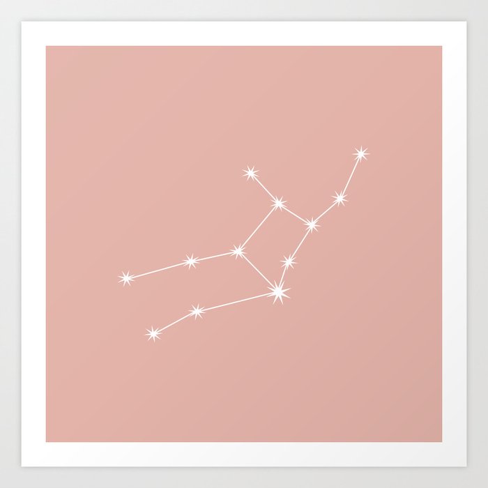 VIRGO Pastel Pink – Zodiac Astrology Star Constellation Art Print