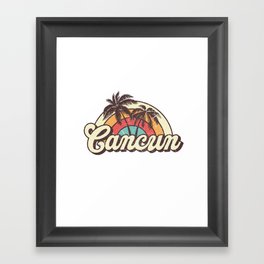 Cancun beach city Framed Art Print