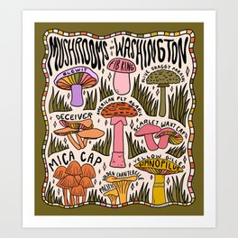 Mushrooms of Washington Art Print
