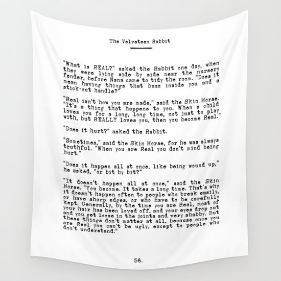 Becoming Real Velveteen Rabbit Quote Wall Tapestry By Bickspics Society6