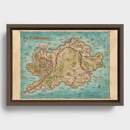 The Foundlands RPG Map Framed Canvas