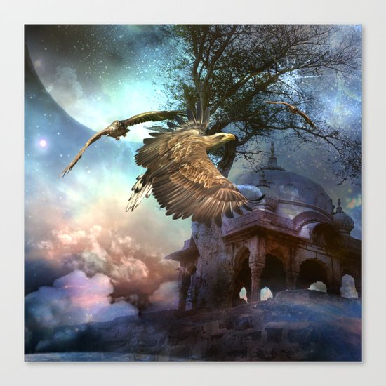 Awesome flying eagle Canvas Print