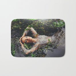 Song of Ophelia singing in the river Denmark; William Shakespeare's Hamlet magical realism female portrait color photograph / photography Bath Mat