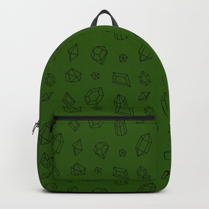 Green and Black Gems Pattern Backpack