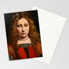 Giovanni Antonio Boltraffio "Youth crowned with flowers" Stationery Card