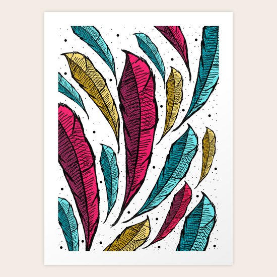Feather Leaves Art Print