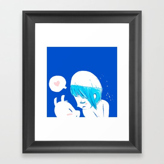 Blue lovers Framed Art Print